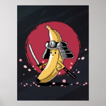 Samurai Pixel und Bananen-Kunstwerk