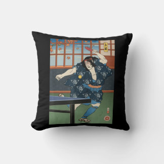 Samurai Play Table Tennis Ping Pong Ukiyoe Kissen