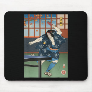 Samurai Play Table Tennis Ping Pong Ukiyoe Mousepad