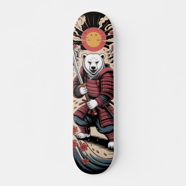 Samurai Polar Bear warrior Skateboard (Vorne)