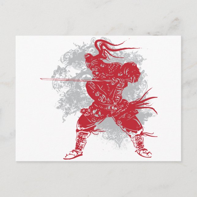 Samurai-Pose Postkarte (Vorderseite)