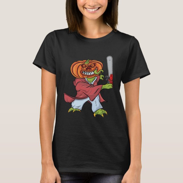 Samurai Pumpkin Halloween Costume T-Shirt (Vorderseite)