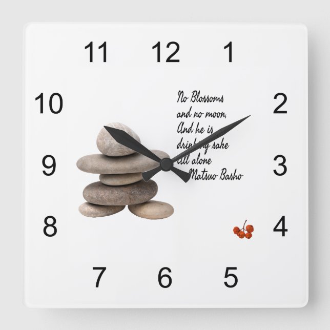 Samurai Quadratische Wanduhr (Vorderseite)