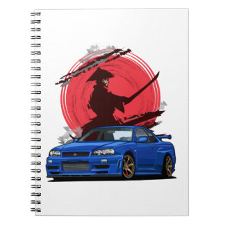 Samurai R34 japanisches Auto Notizblock