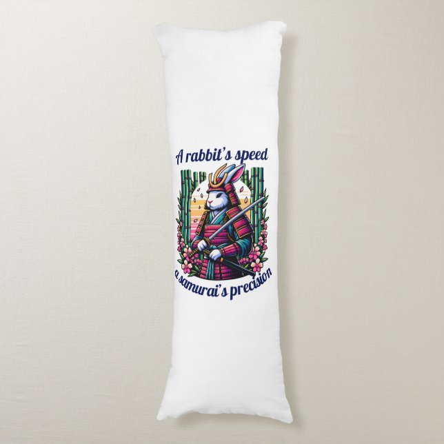 Samurai Rabbit in Bamboo Grove Seitenschläferkissen (Vorderseite Vertikal)