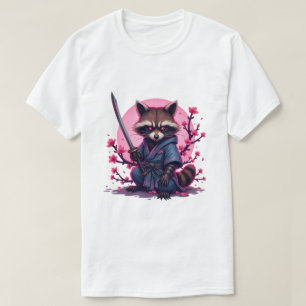 Samurai Raccoon Cherry Blossom - Japanisch Sakura T-Shirt
