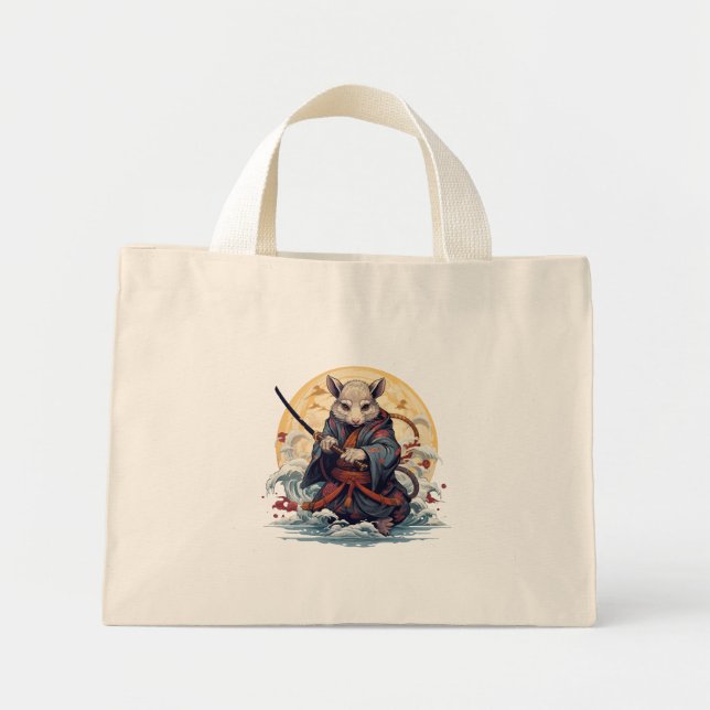 Samurai Rat Women's  Tote Bags Mini Stoffbeutel (Vorne)