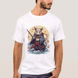 Samurai-Ratte Basic weißes T-Shirt