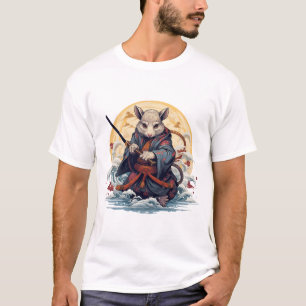 Samurai-Ratte Basic weißes T-Shirt