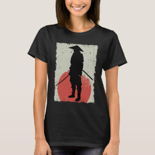 Samurai Retro Vintage Japanischer Krieger Schwertk T-Shirt