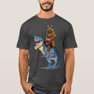 Samurai Riding T-Rex Dinosaur Japanisch Mittelalte T-Shirt