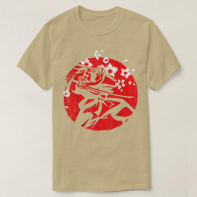 Samurai Ronin Japanisch Red Sun  T-Shirt (Design vorne)