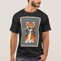 Samurai-Rot-Panda-Tätowierungsstil