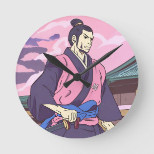 Samurai Runde Wanduhr