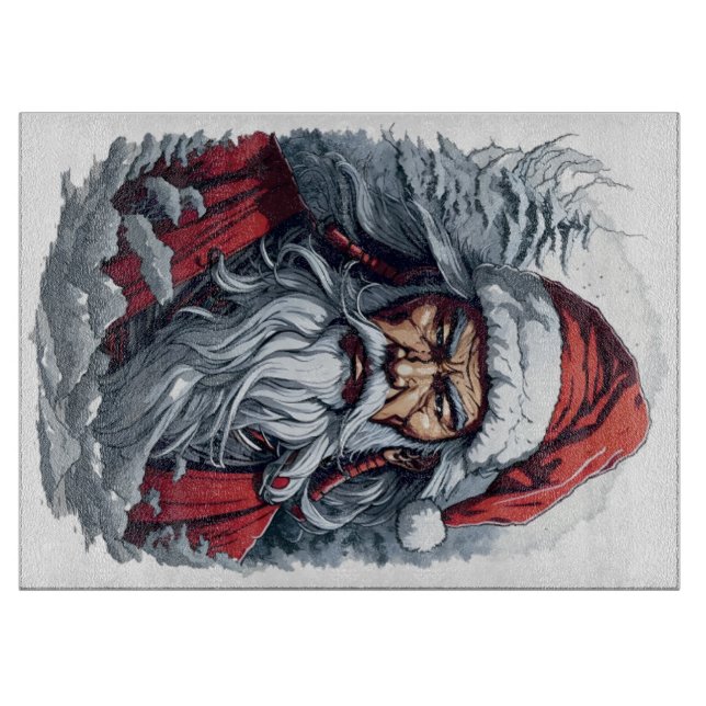 Samurai Santa Warrior Weihnachtsgeschenk Schneidebrett (Vorderseite)