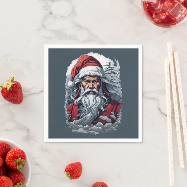 Samurai Santa Warrior Weihnachtsgeschenk Serviette (Beispiel)