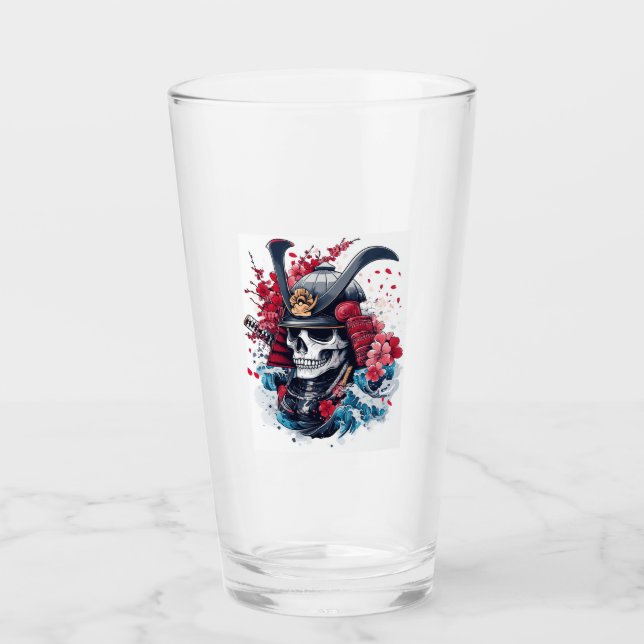 Samurai-Schädelkrieger Glas (Vorderseite)