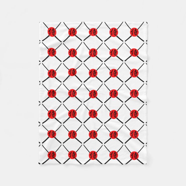 SAMURAI - Schwert und Kanji Fleecedecke (Vorderseite)