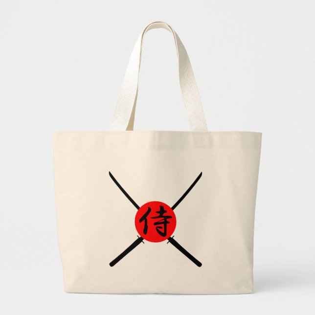 SAMURAI - Schwert und Kanji Jumbo Stoffbeutel (Vorne)