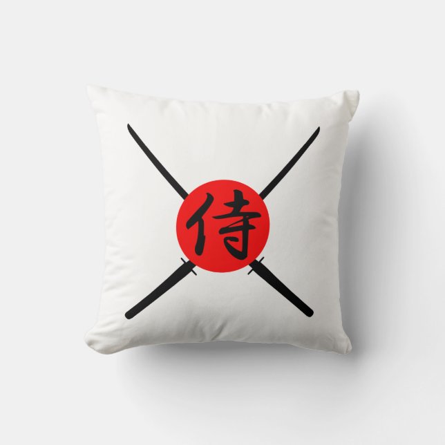 SAMURAI - Schwert und Kanji Kissen (Vorderseite)