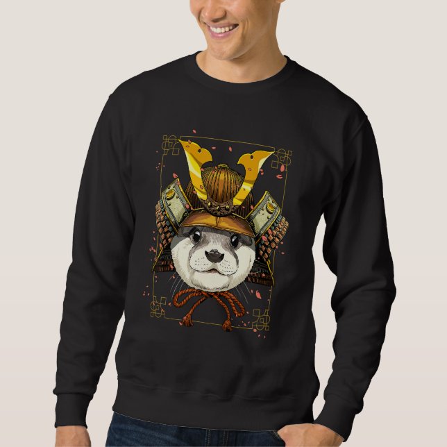 Samurai Sea Otter Japanese Warrior Bushido Japanes Sweatshirt (Vorderseite)