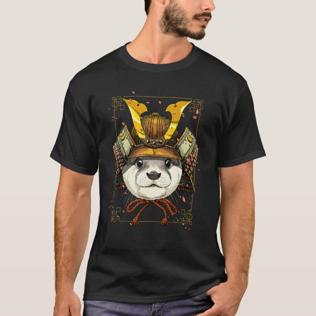 Samurai Sea Otter Japanese Warrior Bushido Japanes T-Shirt (Vorderseite)