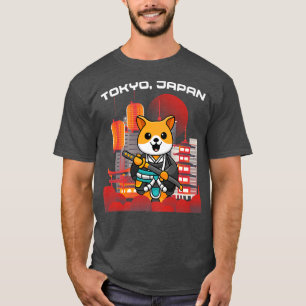 Samurai Shiba Inu Japanisch Ästhetik Sakura Cherry T-Shirt