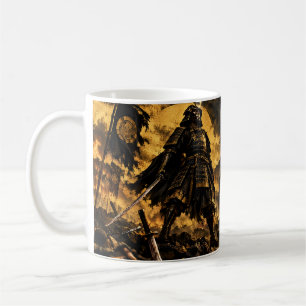 Samurai-Sieg (勝) – Golden Schlachtfeld Japan Kaffeetasse