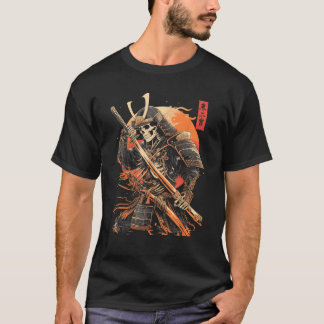 Samurai Skeleton Japanisches Kanji Samurai Warrior T-Shirt