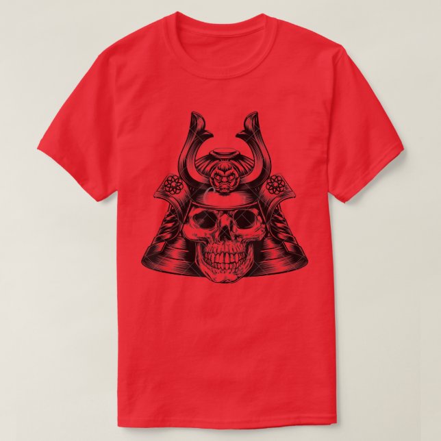 Samurai Skull Design Kabuto T - Shirt (Design vorne)