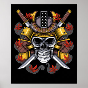 Samurai Skull Poster
