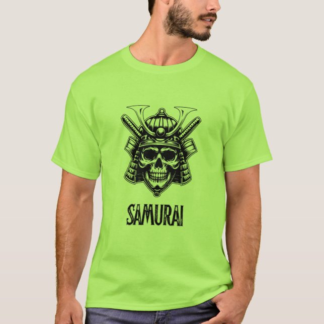 Samurai Skull Warrior - T - Shirt des fetten Manne (Vorderseite)