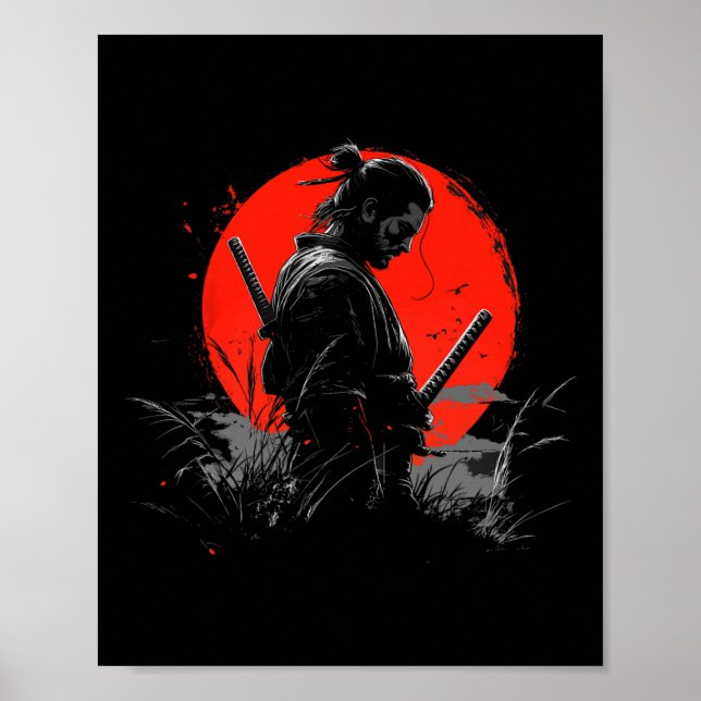 Samurai Spirit Graphic Modern Warrior's Poster (Vorne)