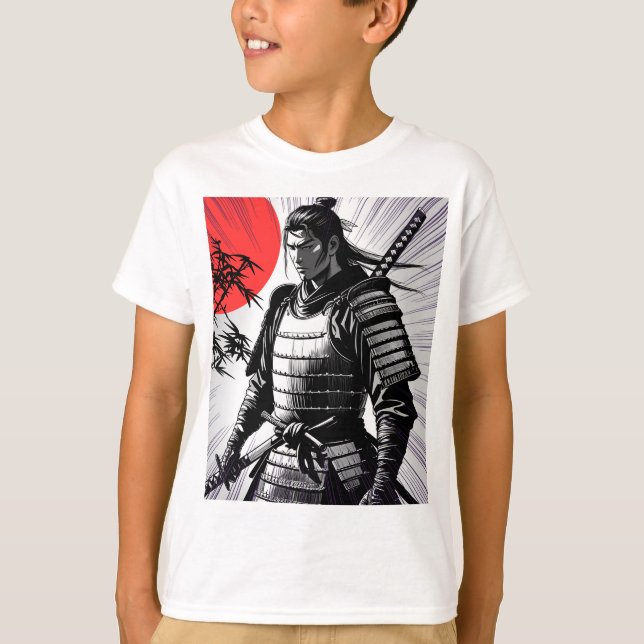 Samurai Spirit Rising Sun Art T-Shirt (Vorderseite)