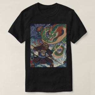 Samurai Spirit vs Dragon - Vintage japanische Kuns T-Shirt