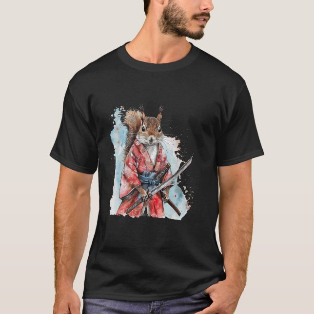 Samurai Squirrel Artwork Samurai Japanisch Ninja S T-Shirt (Vorderseite)