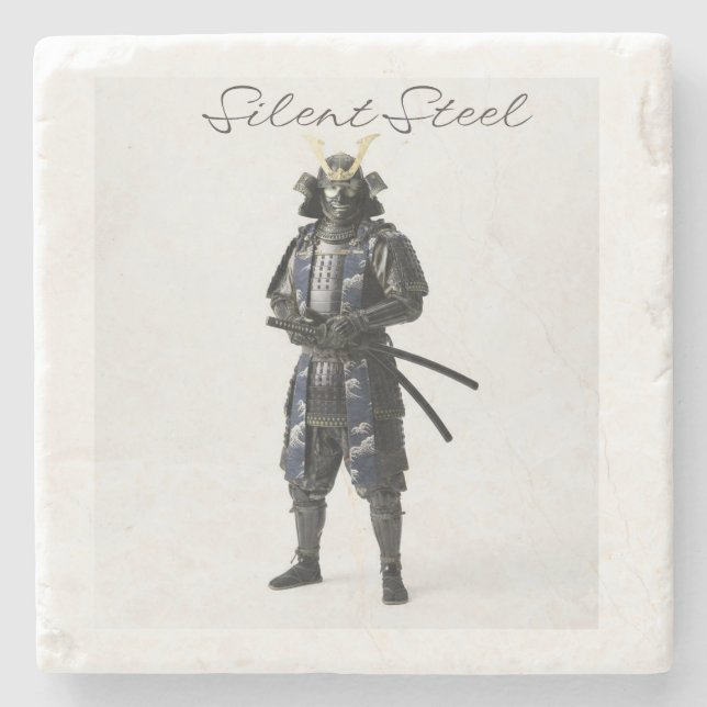 Samurai stone coaster steinuntersetzer (Vorderseite)