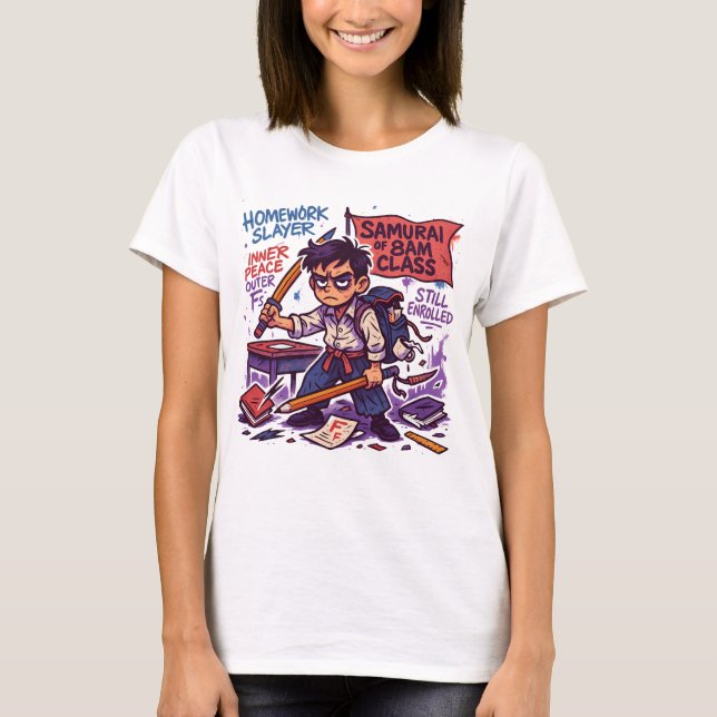 Samurai Student Back to School Shirt (Vorderseite)
