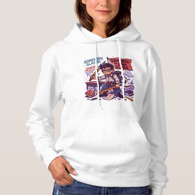 Samurai Student zurück zur Schule Hoodie (Vorderseite)