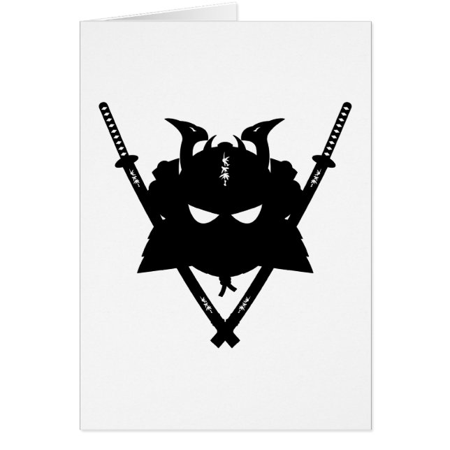 Samurai-Sturzhelm u. Schwerter-Karte (Vorne)
