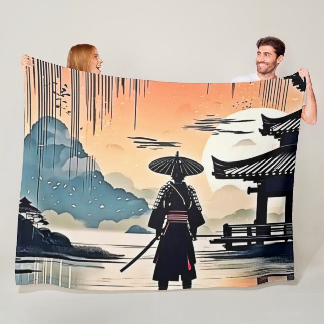 Samurai Sunset: Reflektive Reise Fleecedecke (Beispiel)