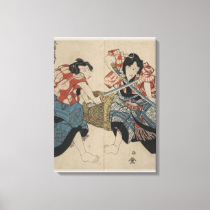 Samurai Sword Fight Circa 1825 Leinwanddruck