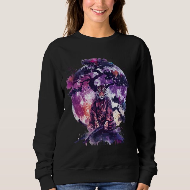 Samurai Tiger Artwork Japanisch Ninja Tiger Japane Sweatshirt (Vorderseite)