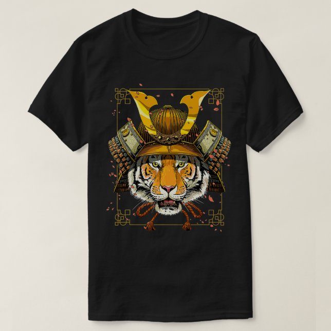 Samurai Tiger Warrior Samurai liebt Geschenk für F T-Shirt (Design vorne)