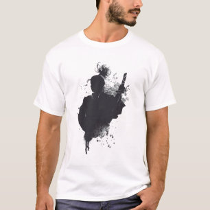 Samurai-Tinte-Silhouette Dark Warrior Art T-Shirt