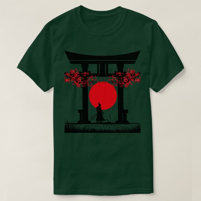 Samurai Torii Gate Japanese Vibes T-Shirt (Design vorne)