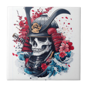 Samurai-Totenkopf-Krieger Fliese