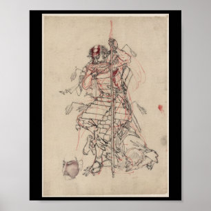 Samurai trinken Sake um 1800 Poster