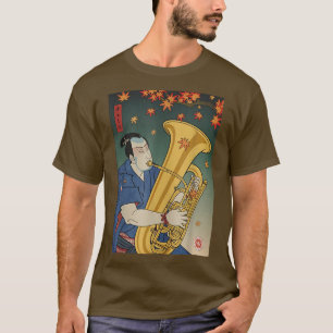 Samurai Tuba Music Ukiyo-e Fall Autumn  T-Shirt