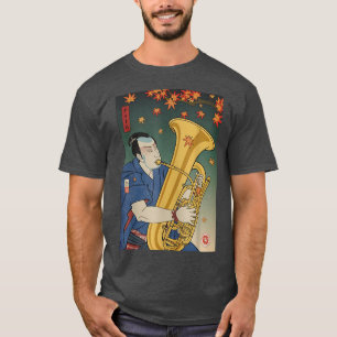 Samurai Tuba Music Ukiyoe Herbst Herbst T-Shirt